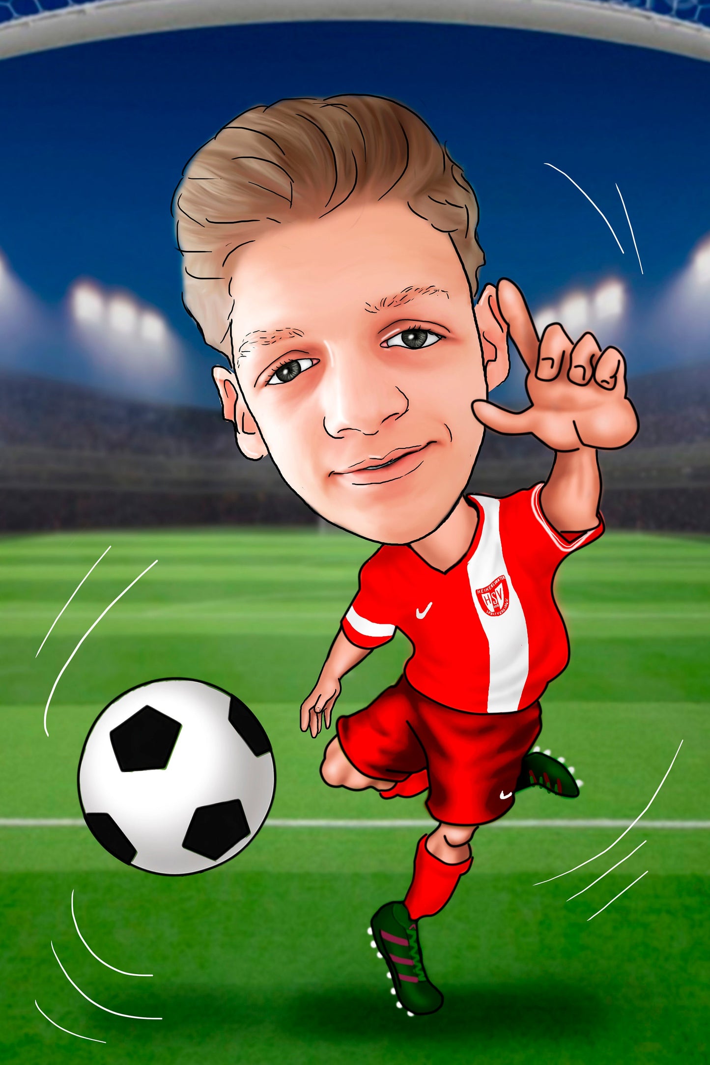 Soccer Player Gift - custom caricature portrait from your photo/soccer coach gifts/soccer gifts/football player gift