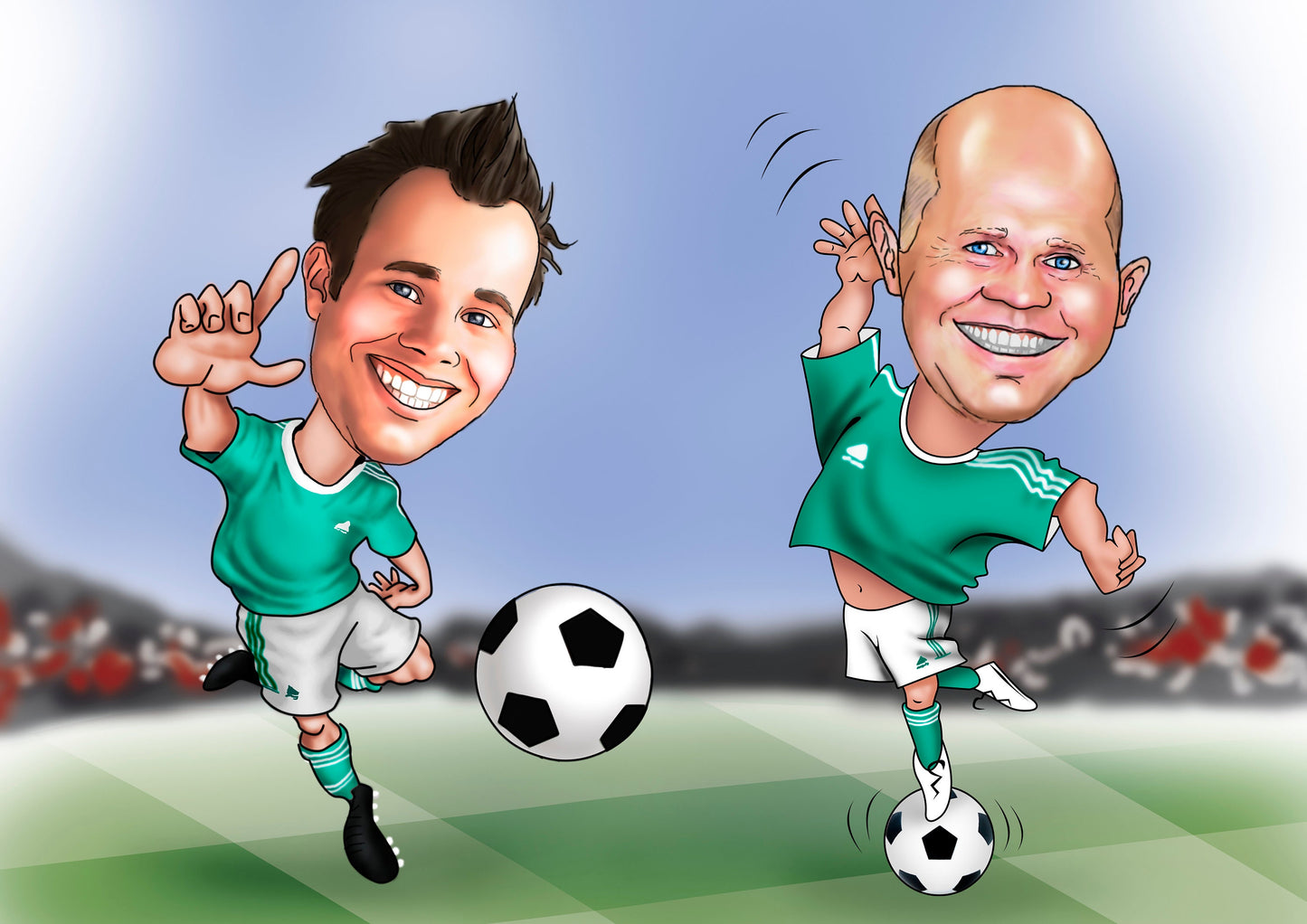 Soccer Player Gift - custom caricature portrait from your photo/soccer coach gifts/soccer gifts/football player gift
