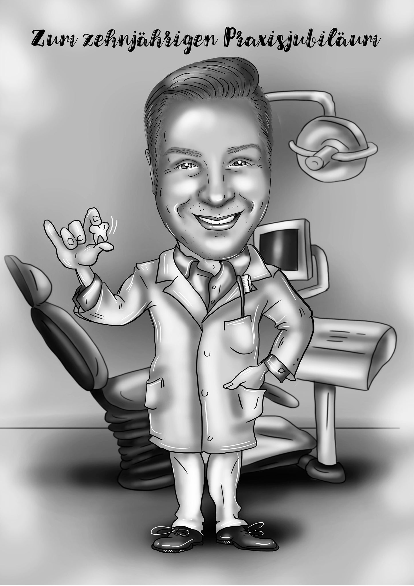 Dentist Gift - Custom Caricature Portrait From Your Photo/Dentist Gift Ideas/Dentist Caricature
