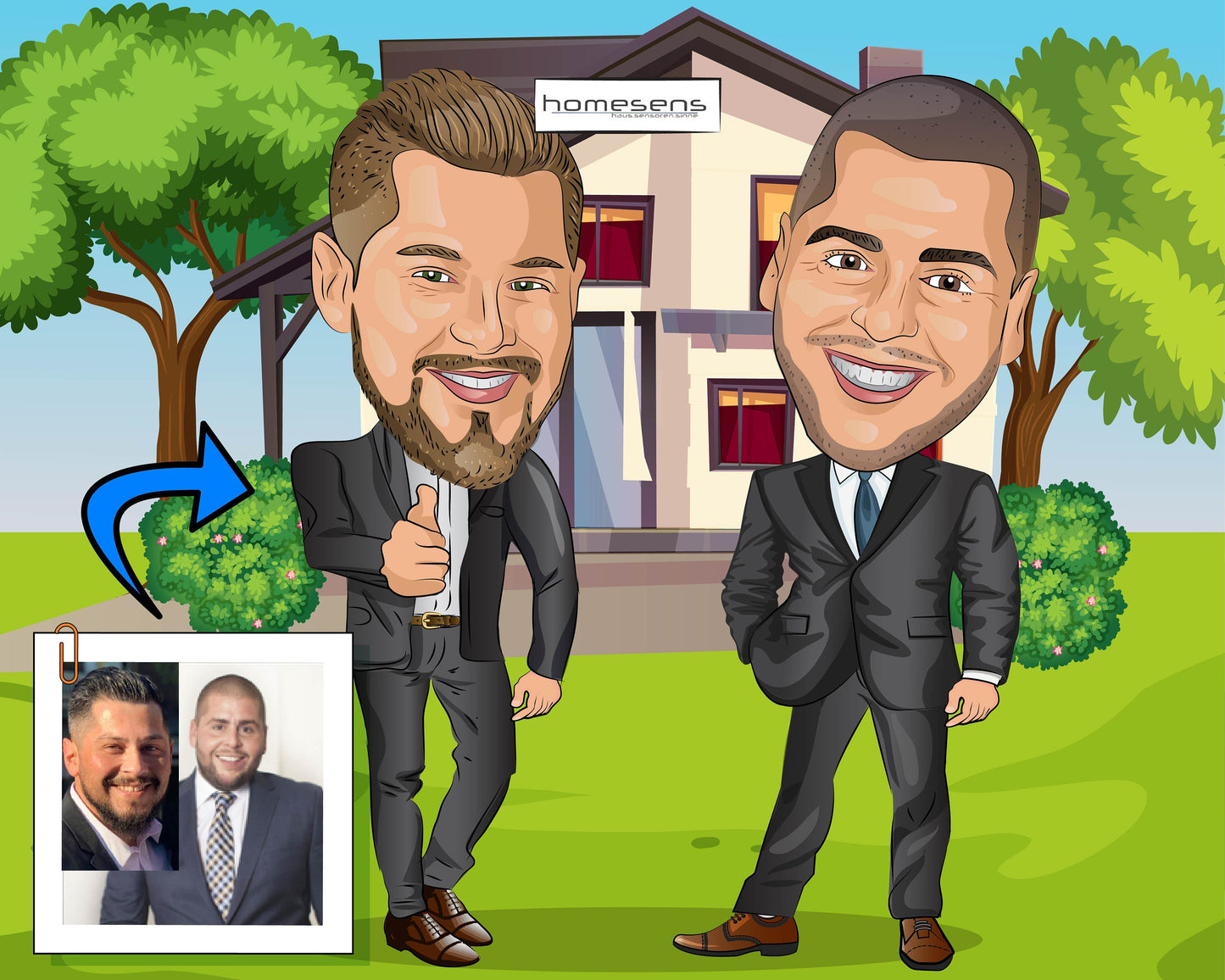 Mortgage Broker Gift - Custom Caricature Portrait From Your Photo, mortgage lender gift