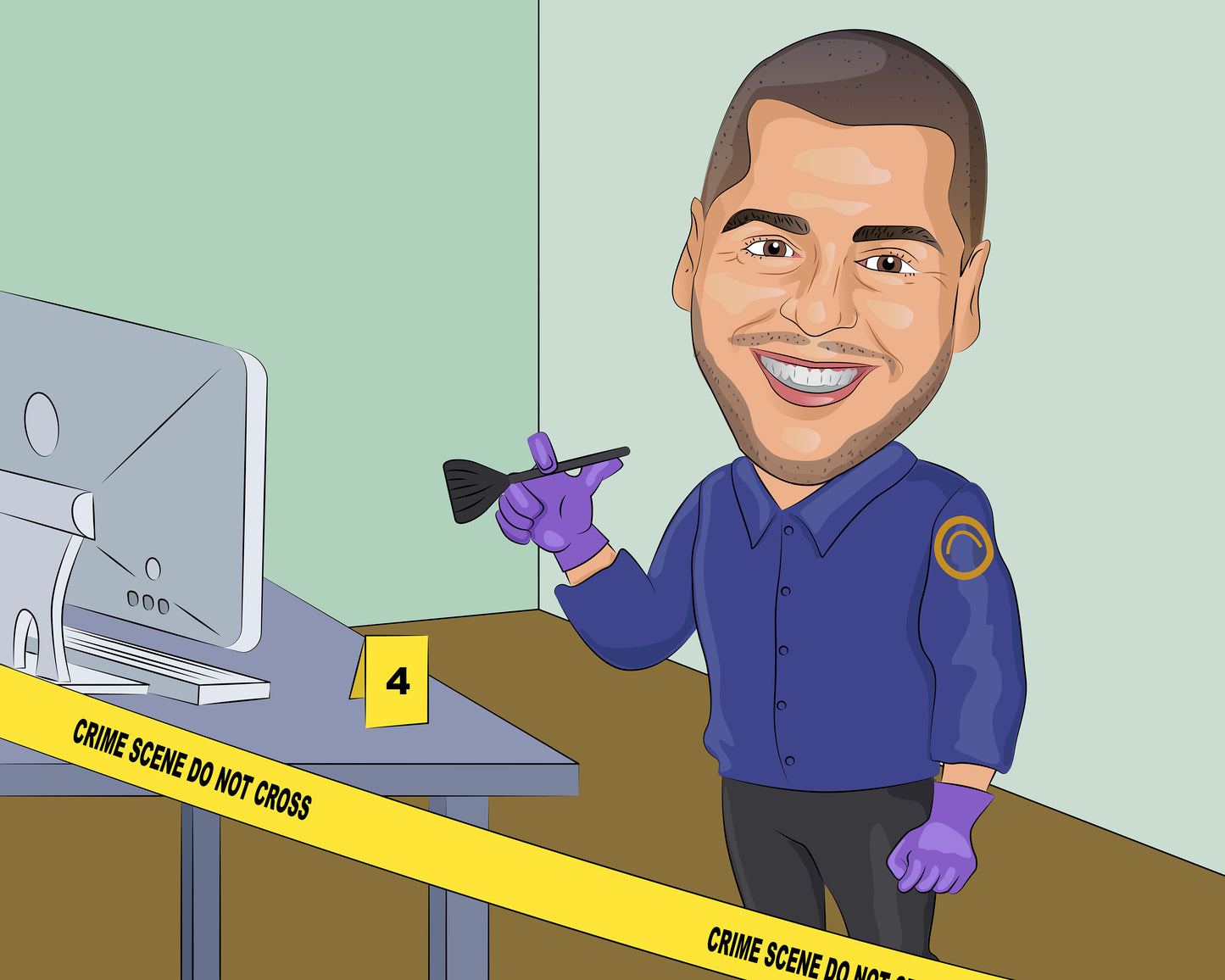 Criminologist Gift - Custom Caricature From Photo, forensic scientist gift, crime scene technician
