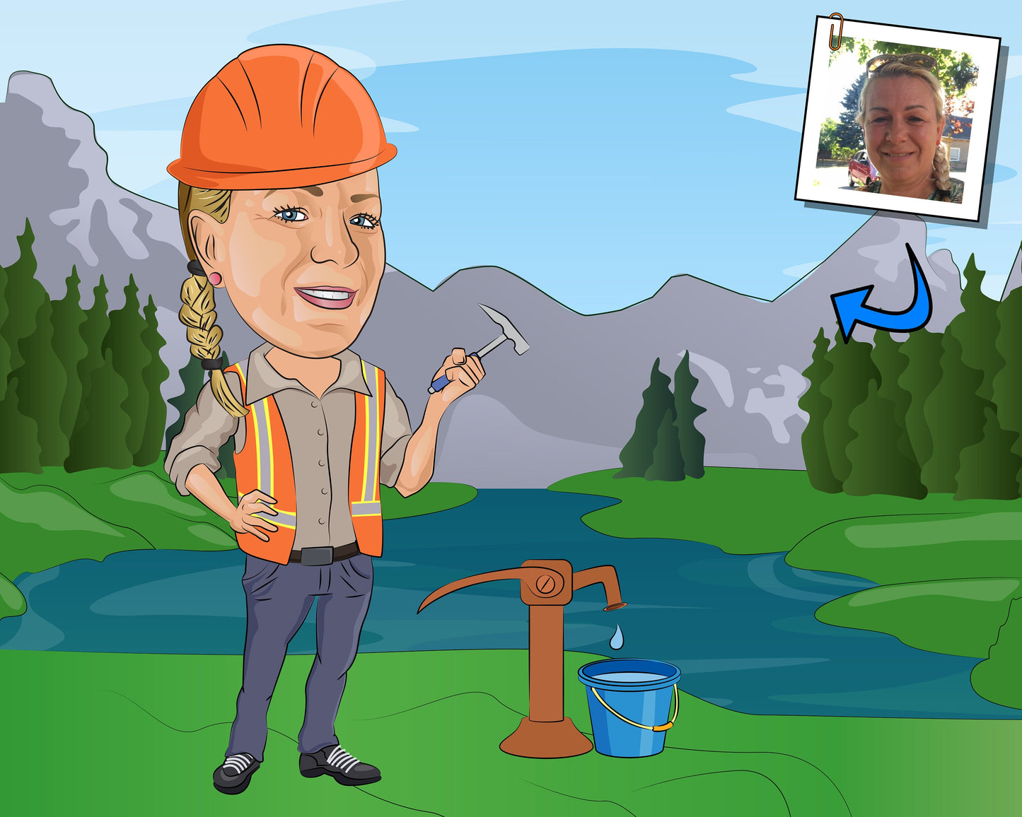 Hydrogeologist Gift - Custom Caricature Portrait From Your Photo