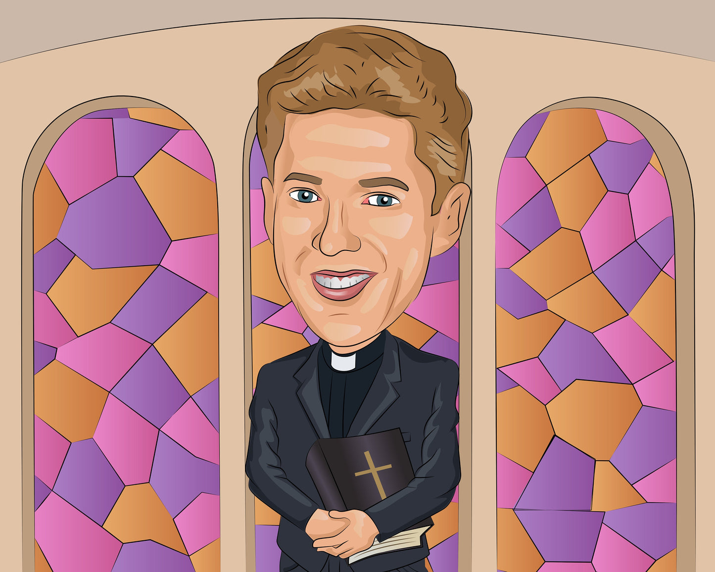 Pastor Gift - Custom Caricature From Photo/pastor appreciation/ priest gift