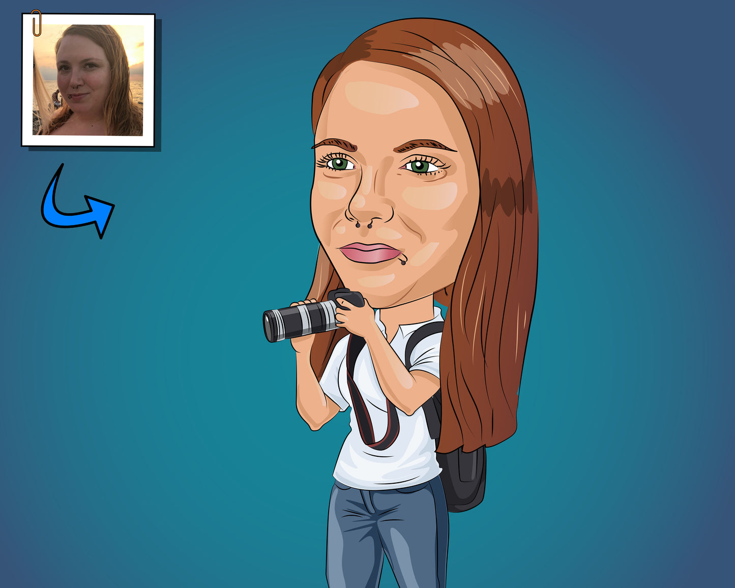 Photographer Gift - Custom Caricature Portrait From Your Photo