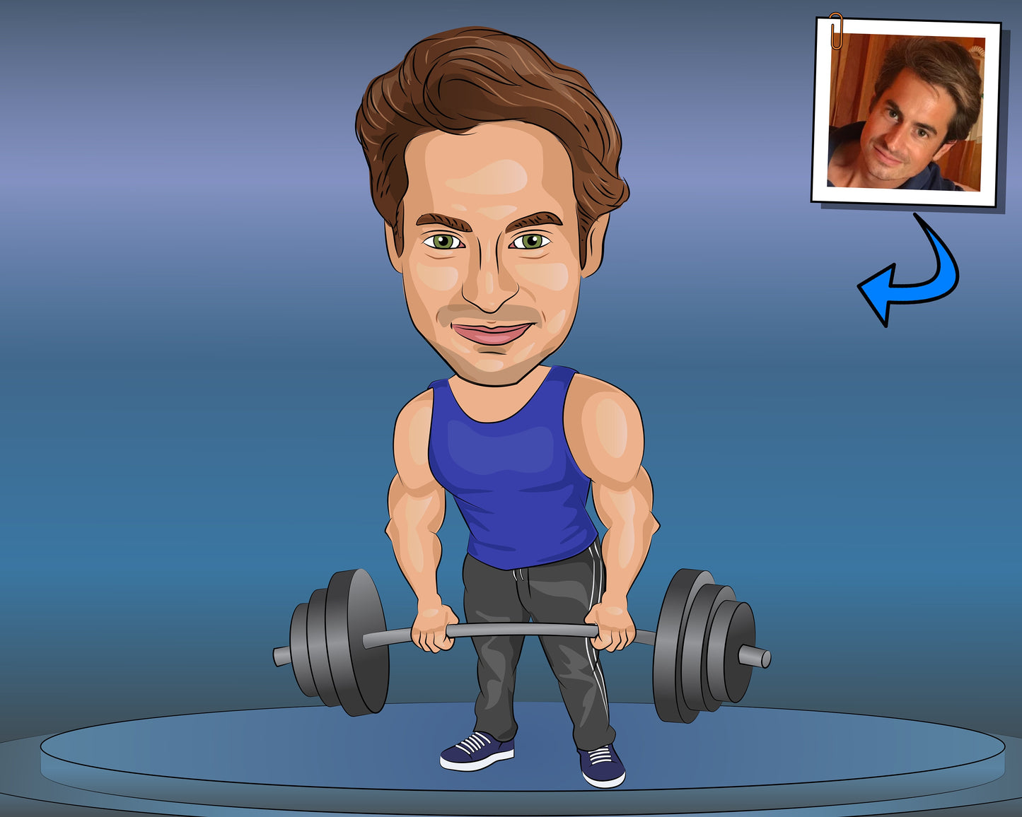 Weightlifter Gift - Custom Caricature From Your Photo/powerlifting/weightlifting gift