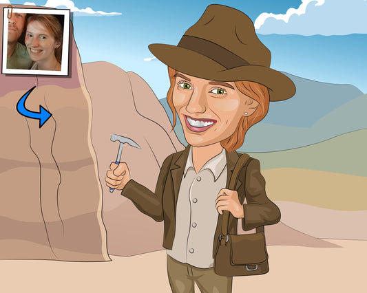 Archeologist Gift - Custom Caricature From Photo/archaeology gift/archeology gift/paleontologist gift