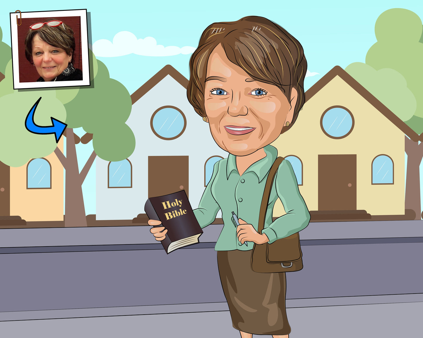 Missionary Gift - Custom Caricature From Photo/sister missionary/missionary mom