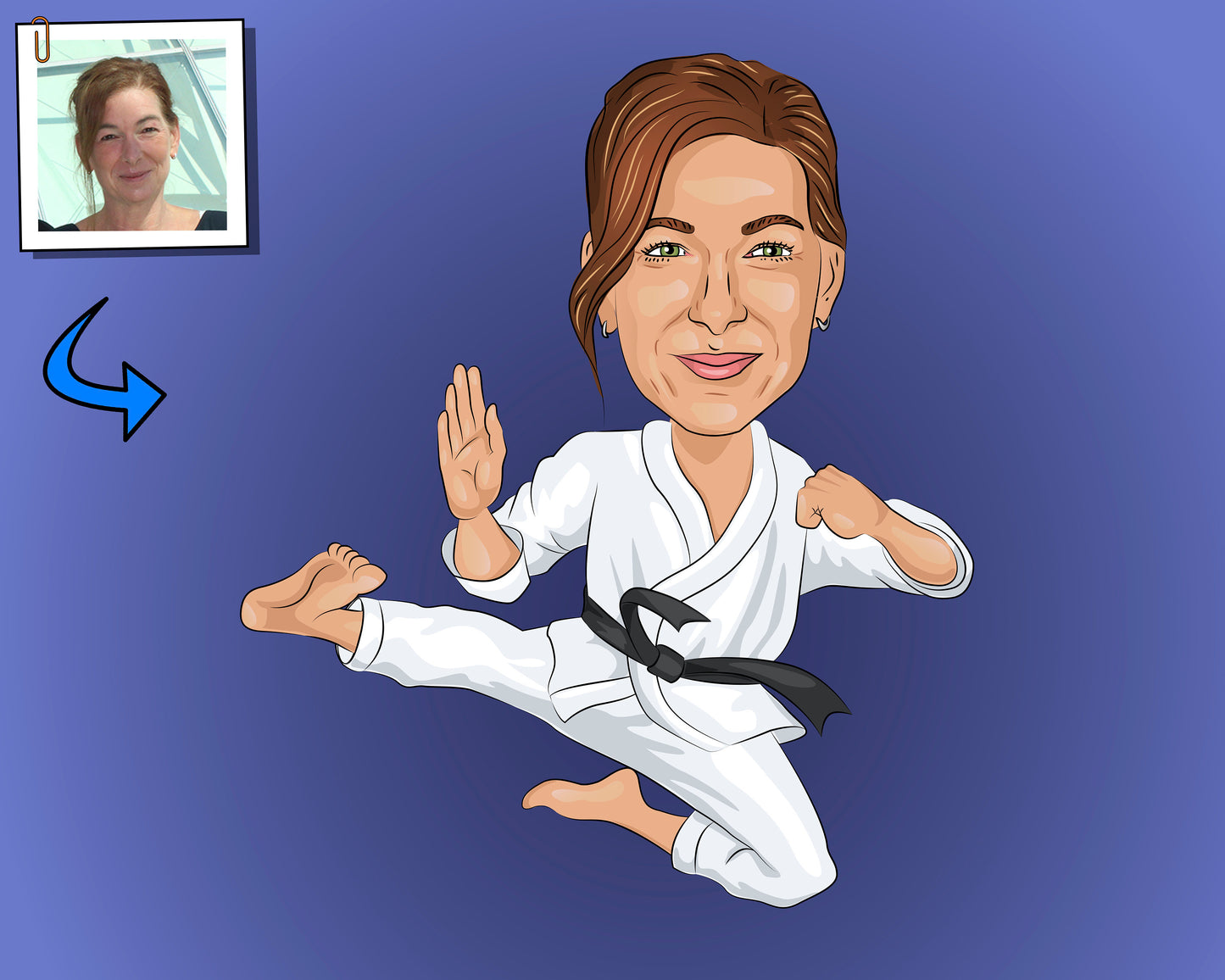 Karate Gift - Custom Caricature From Photo/Karate Practitioner/karate girl/karateka