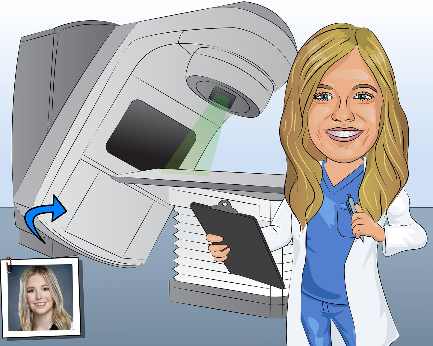 Nuc Med Tech Gift - Custom Caricature From Photo, nuclear medicine technologist, nmt