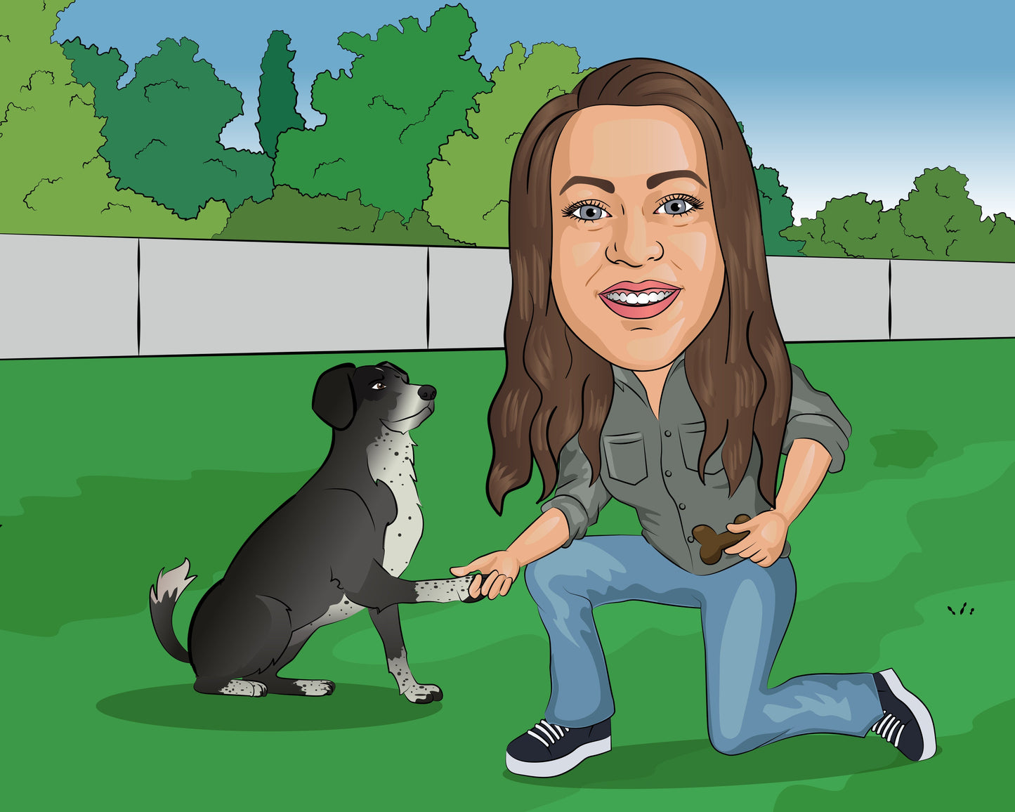 Animal Trainer Gift - Custom Caricature From Photo, Dog Trainer Gift