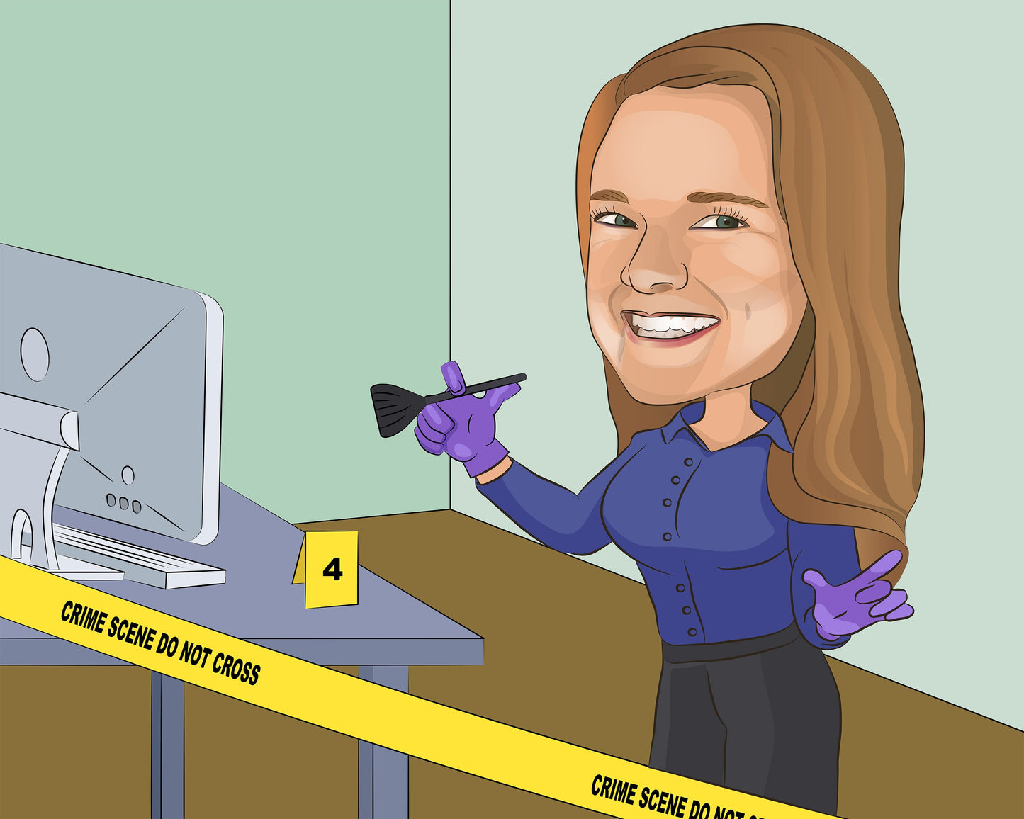 Criminologist Gift - Custom Caricature From Photo, forensic scientist gift, crime scene technician