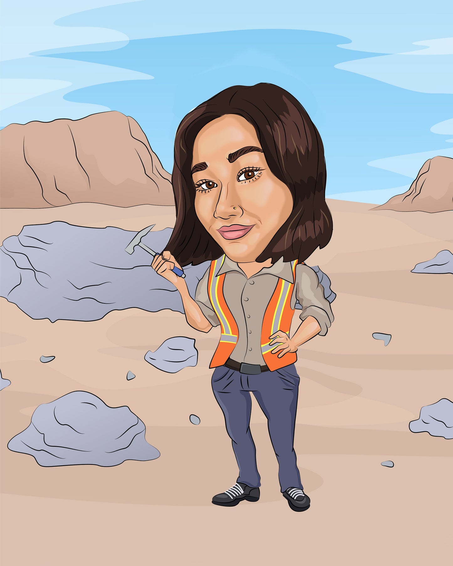 Geologist Gift - Custom Caricature Portrait From Your Photo/earth scientist/geology student gift