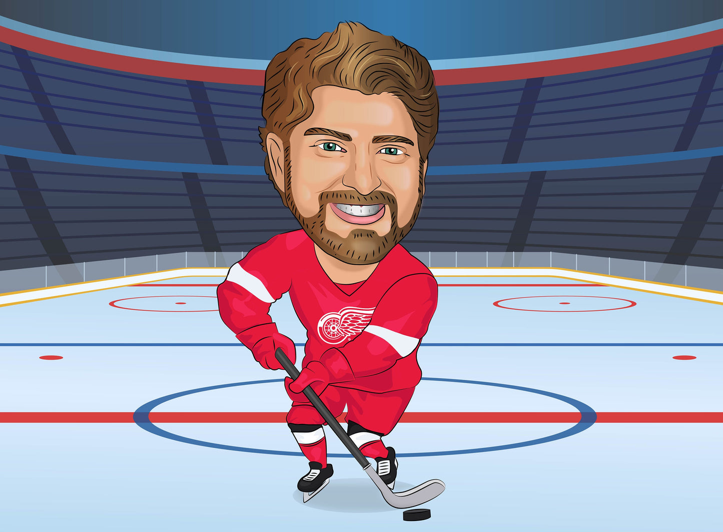 Hockey Player Gift - Custom Caricature Portrait From Your Photo/hockey coach gift