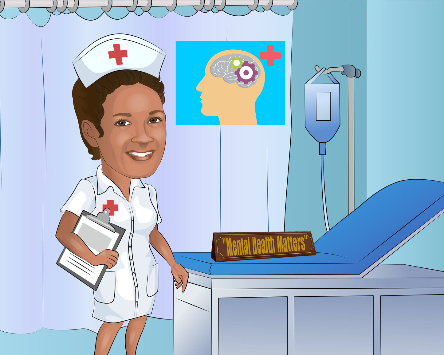 Nurse Gift - Custom Caricature Portrait From Your Photo/RN gift/NP gift/Registered Nurse Gift