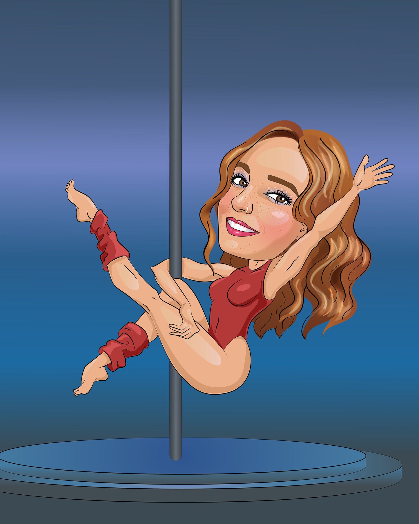 Pole Dancer Gift - Custom Caricature From Photo/pole fitness/pole dancing gift