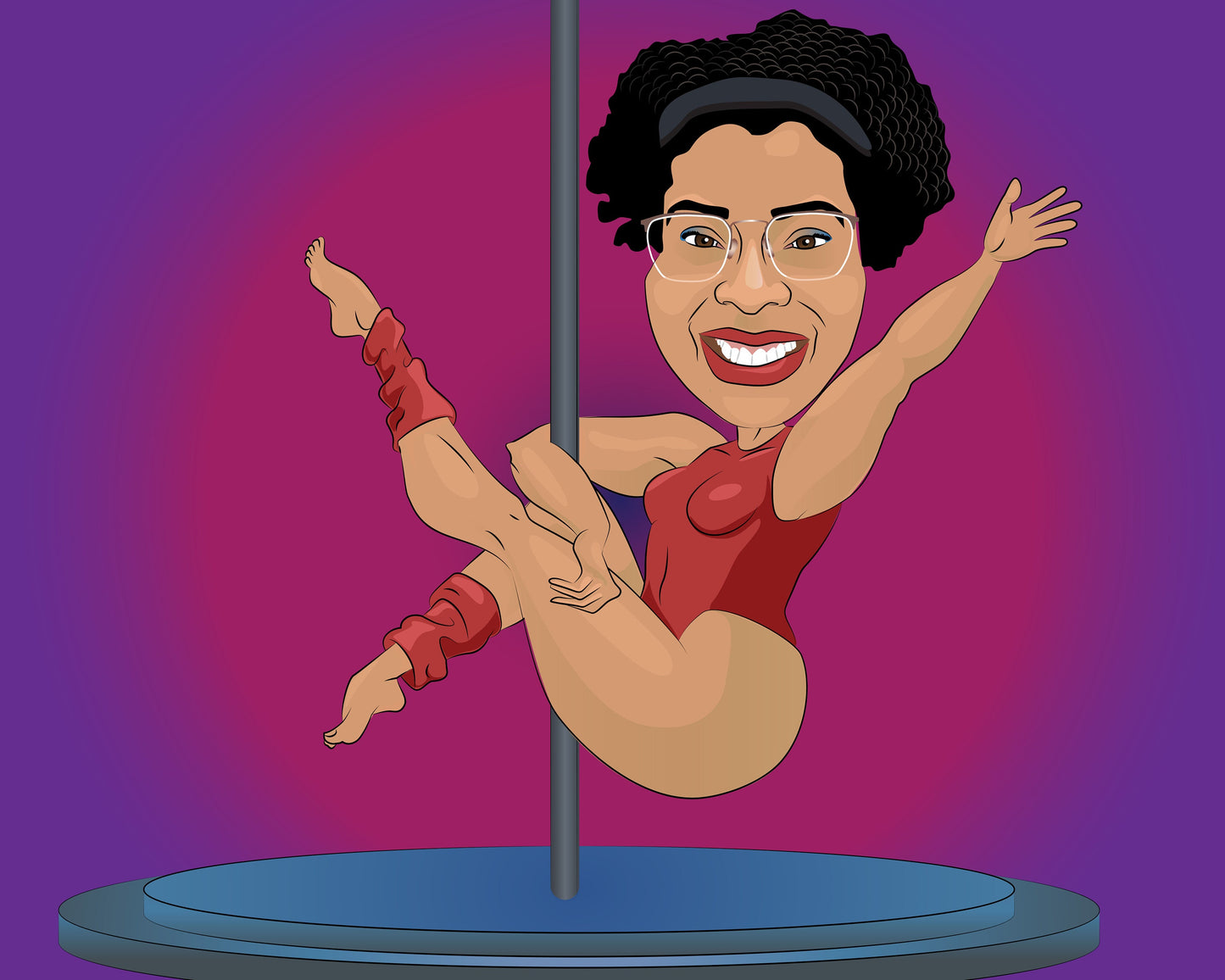 Pole Dancer Gift - Custom Caricature From Photo/pole fitness/pole dancing gift