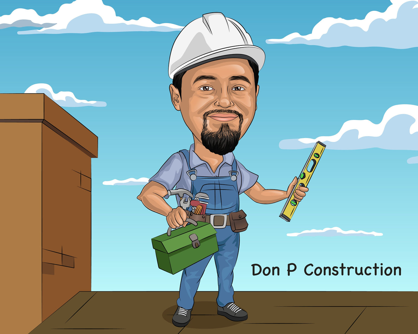 Roofer Gift - Custom Caricature Portrait From Your Photo