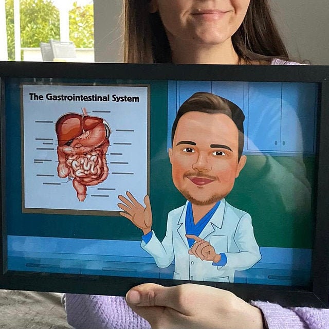 Dermatologist Gift - Custom Caricature Portrait From Your Photo/skin doctor gift
