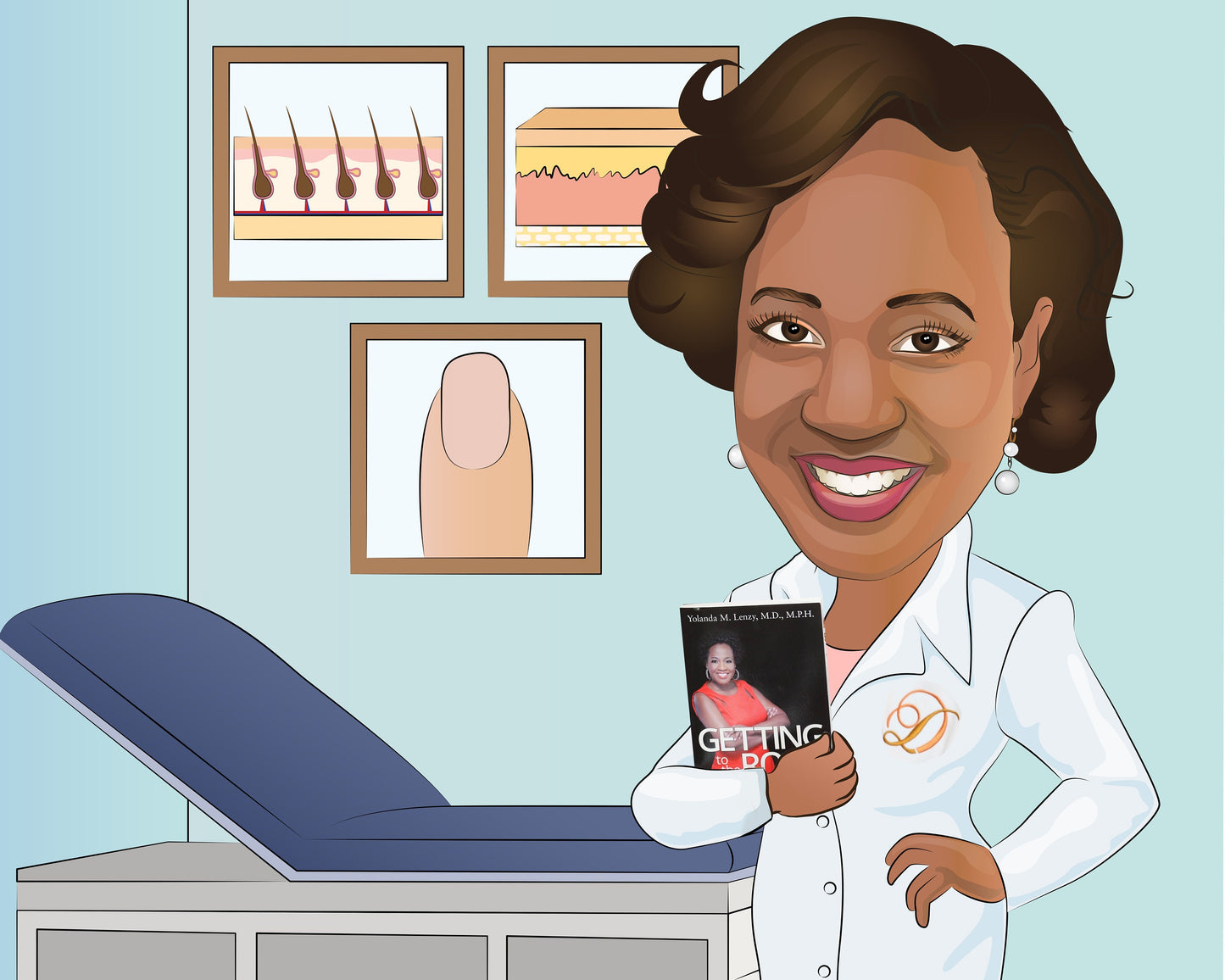 Dermatologist Gift - Custom Caricature Portrait From Your Photo/skin doctor gift