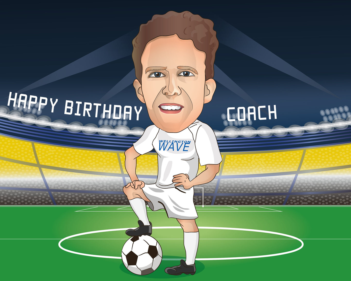 Soccer Coach Gift - Custom Caricature Portrait From Your Photo/Football Coach Gift