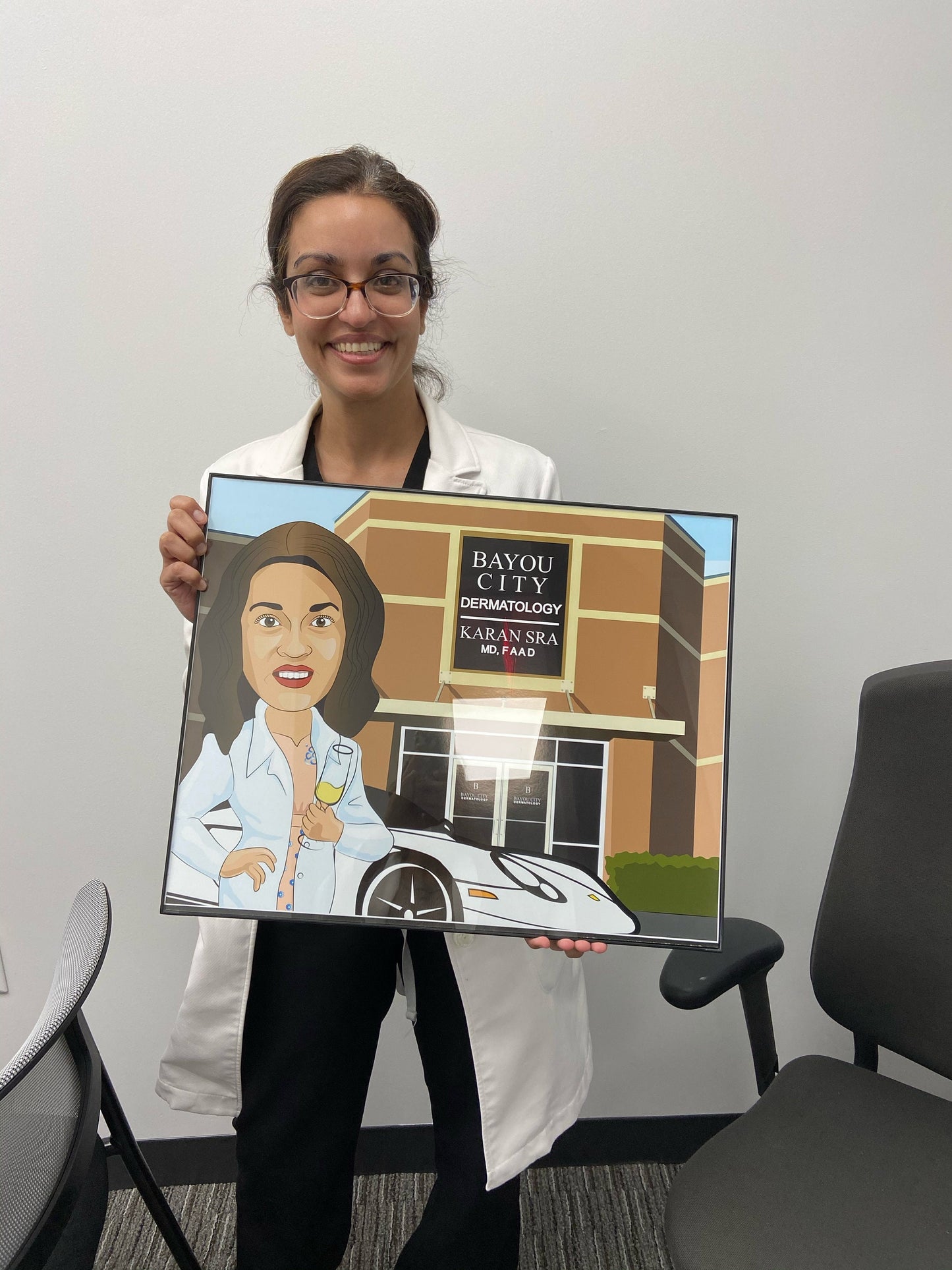 Microbiologist Gift - Custom Caricature Portrait From Your Photo