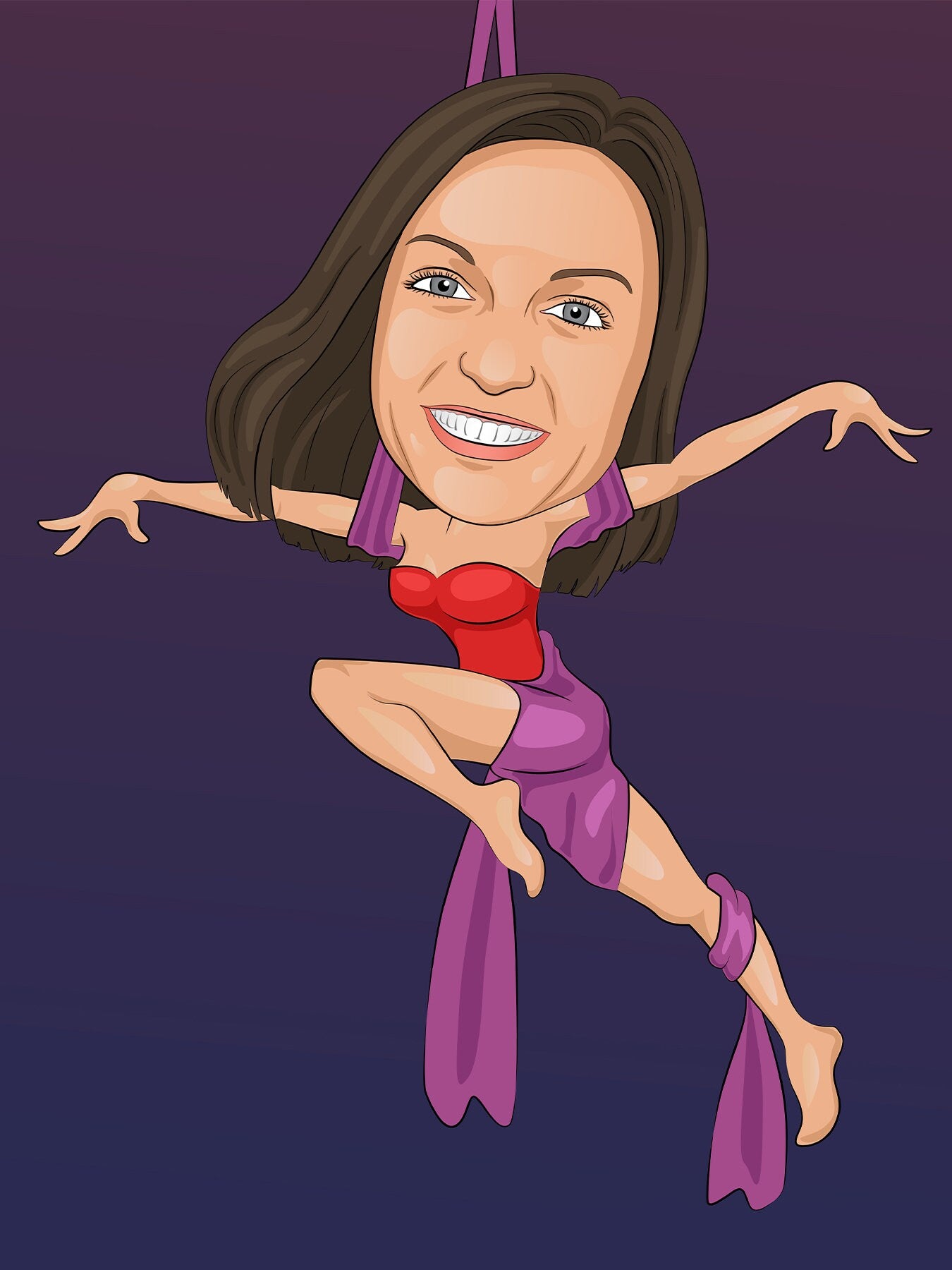 Dance Instructor Gift - Custom Caricature Portrait From Your Photo/dance teacher gift/choreographer gift