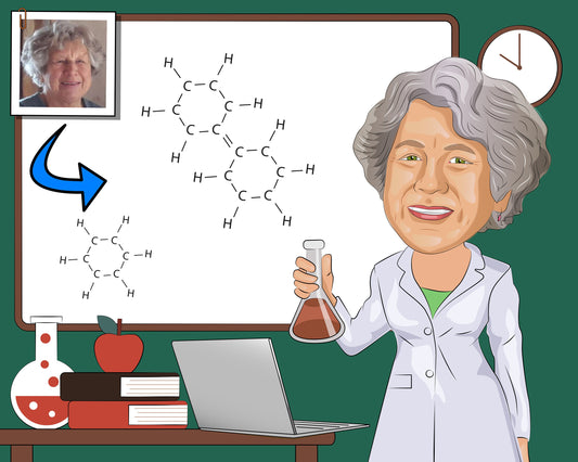 Biochemistry Teacher Gift - Custom Caricature From Photo, Biochemistry Professor, molecular biology