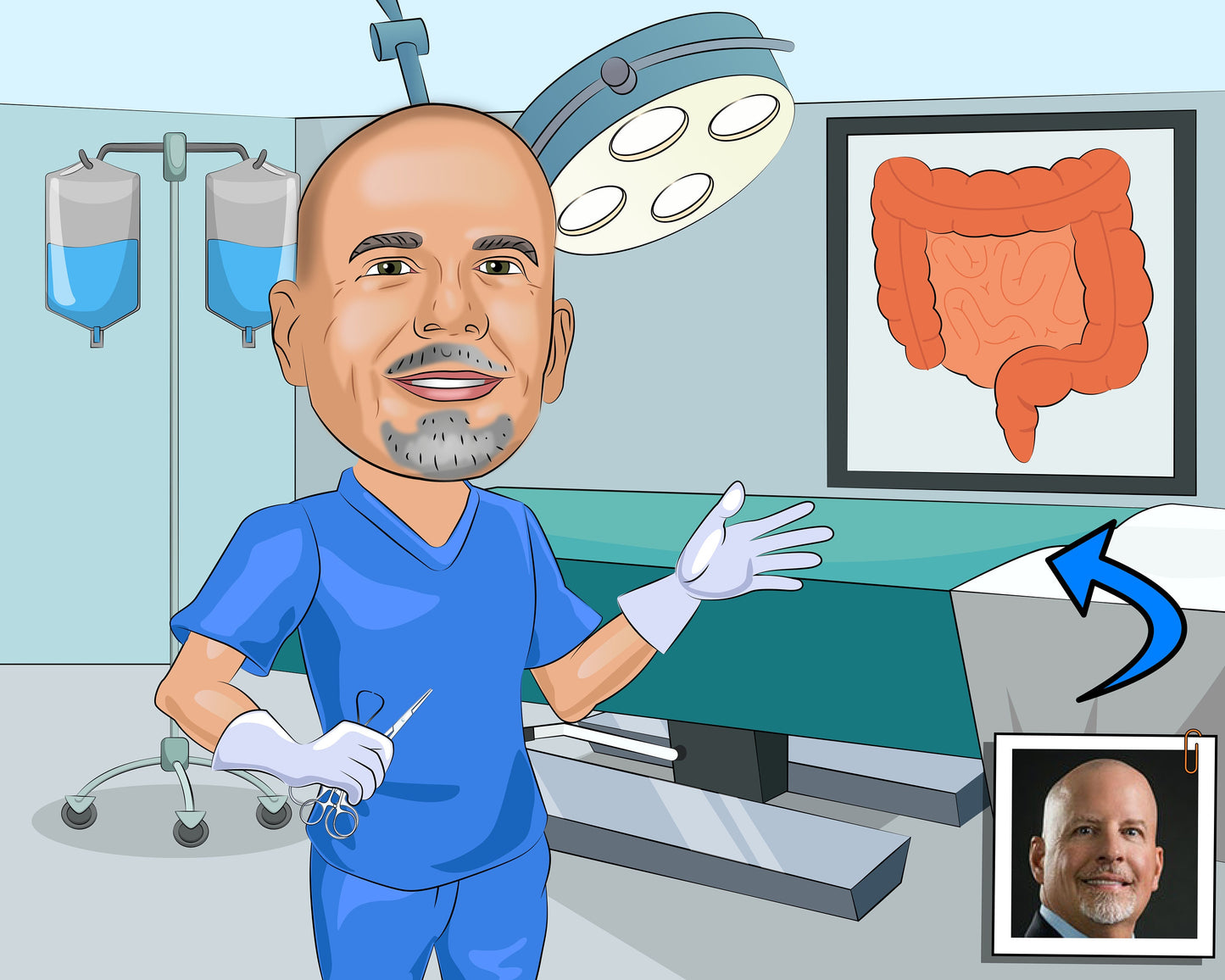 ENT Surgeon Gift - Custom Caricature From Photo