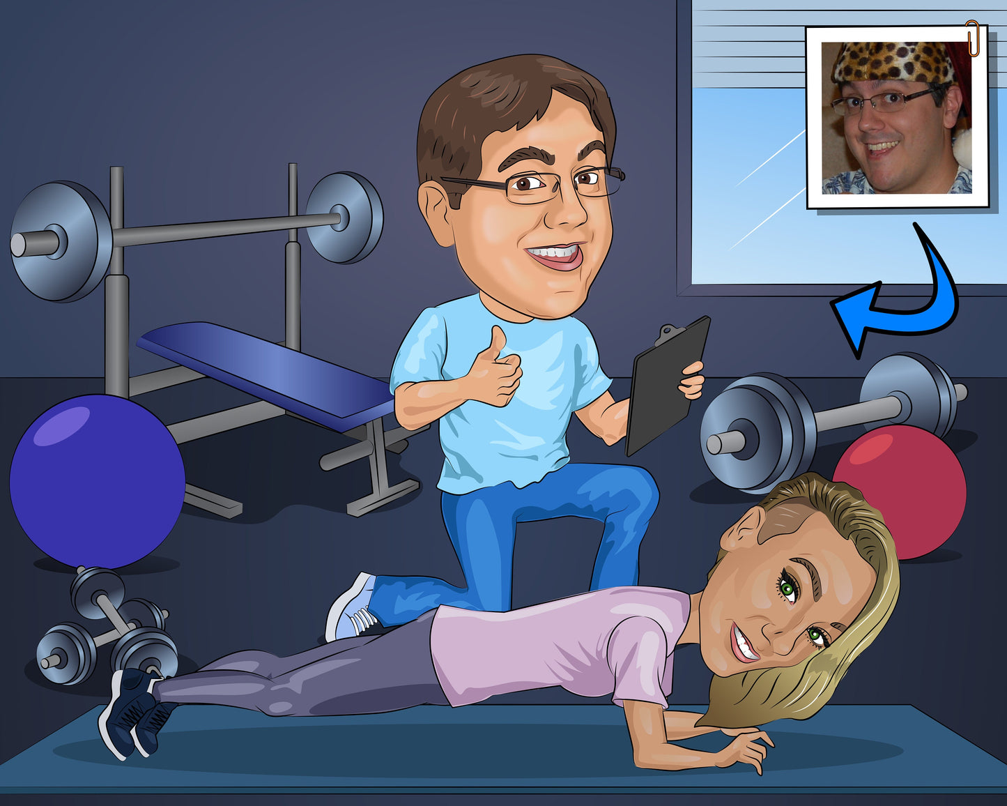 Exercise Physiologist Gift - Custom Caricature From Photo, Athletic director, Kinesiology, sports medicine